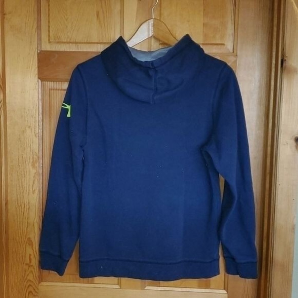 Under Armour Loose Vibrant Logo Blue & Yellow Sz. S/P Hoodie with Pockets - Picture 7 of 10